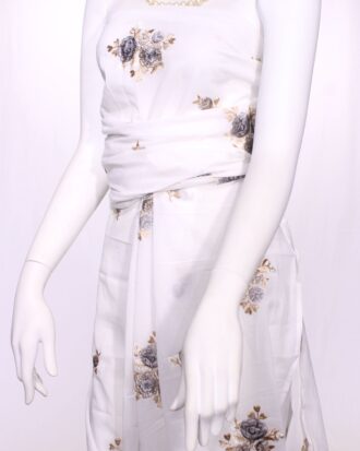 Floral Embroidery on Cambric
